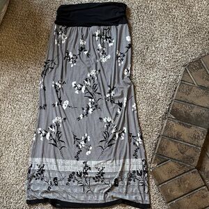 Apt. 9 Black and White Floral Maxi Skirt